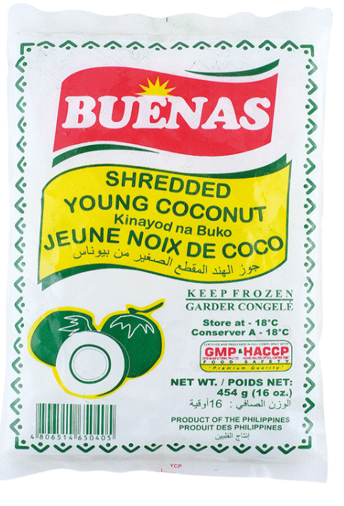 Shredded young coconut